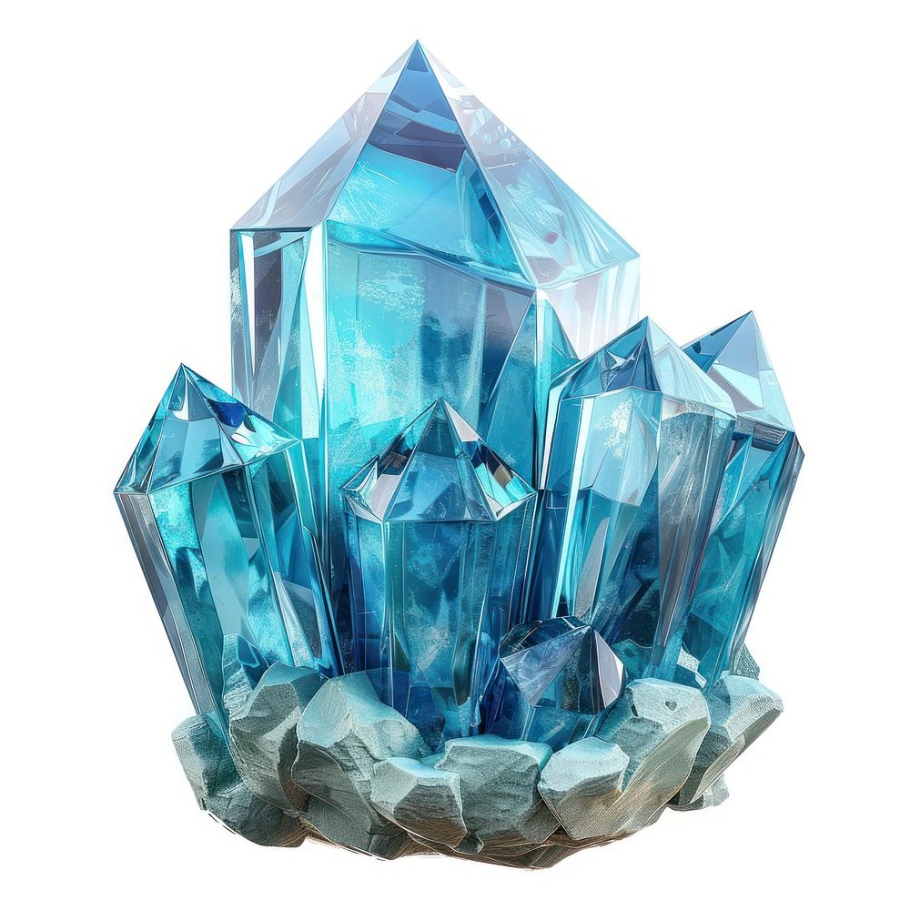 Aquamarine gemstone crystal accessories.