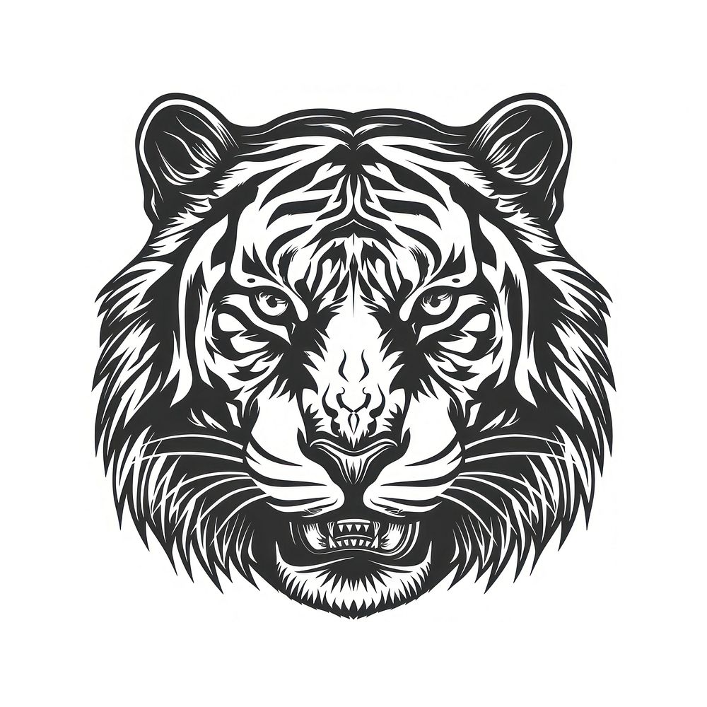 Tiger tattoo illustrated wildlife.