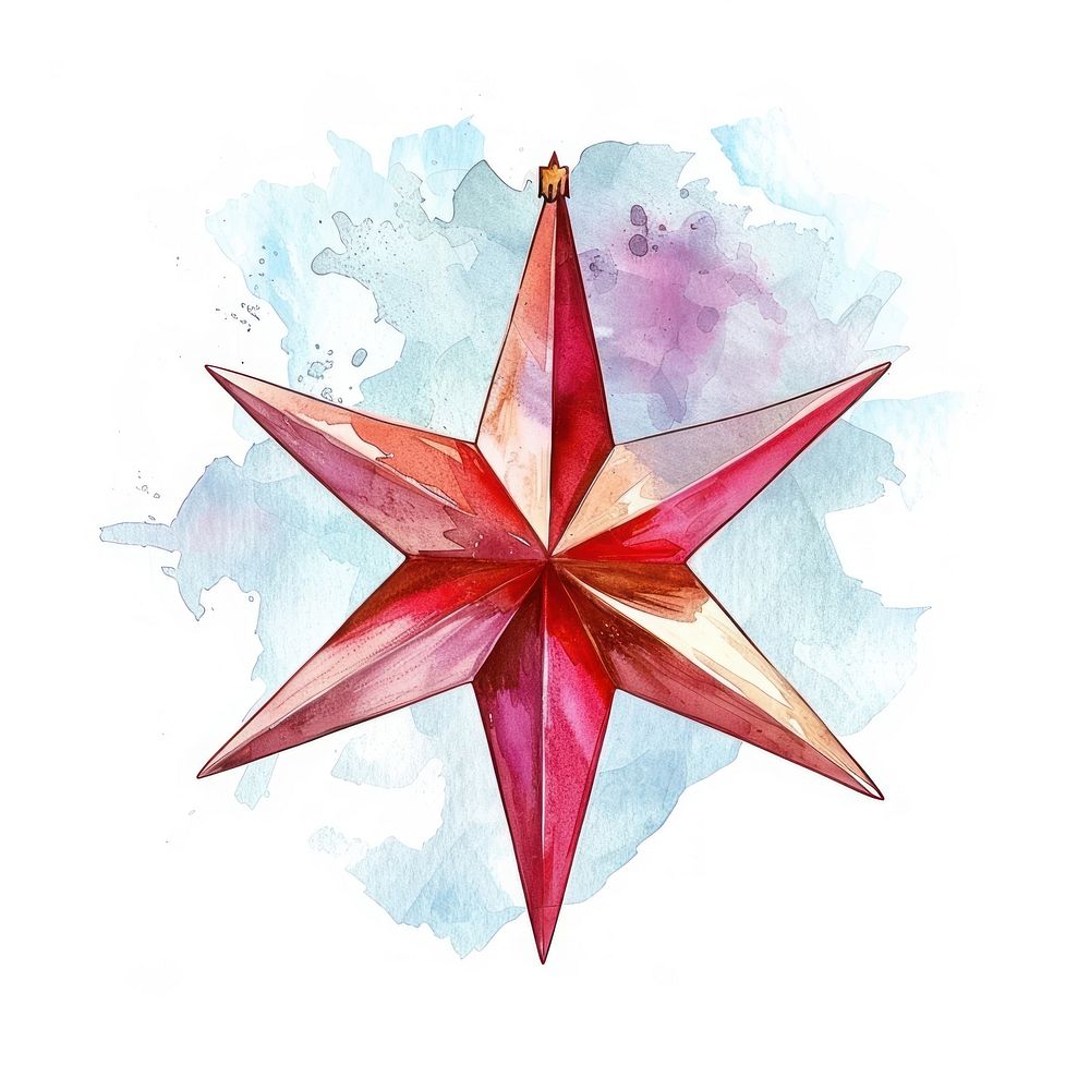 Christmas star symbol cross art.
