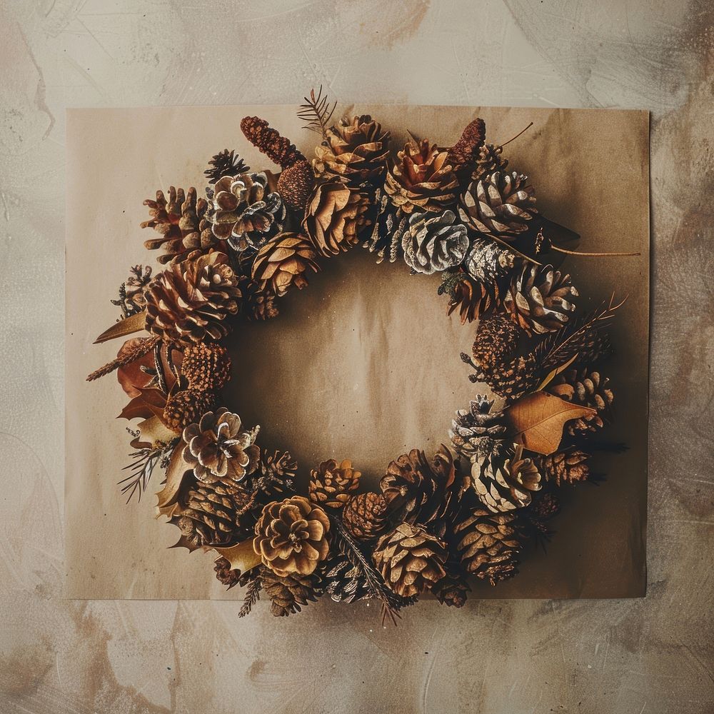 Dried christmas wreath festival christmas decorations.