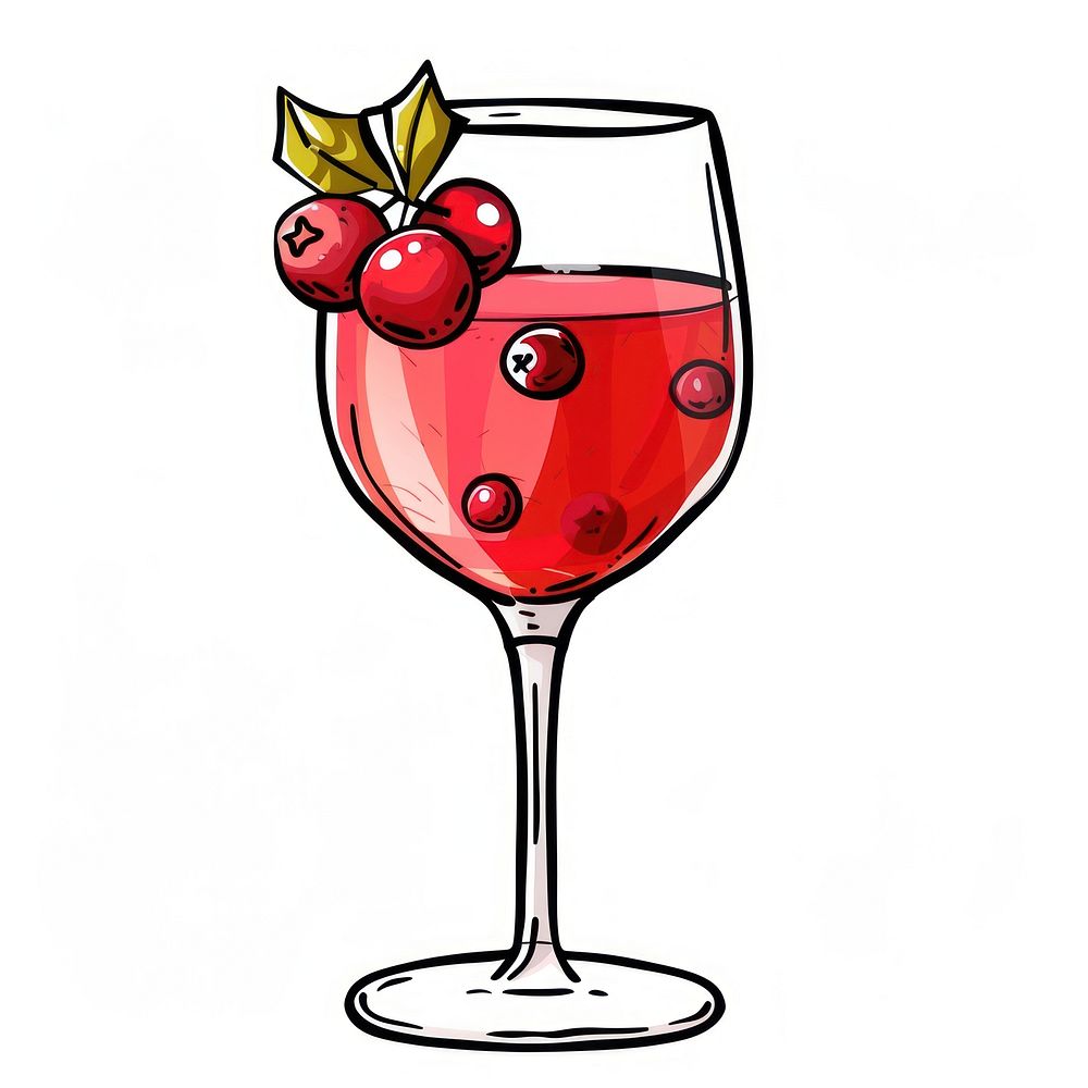Festive cranberry fizz beverage alcohol produce.