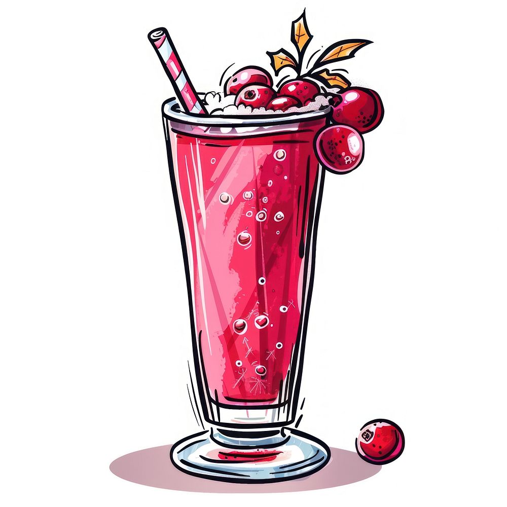 Festive cranberry fizz milkshake beverage smoothie.
