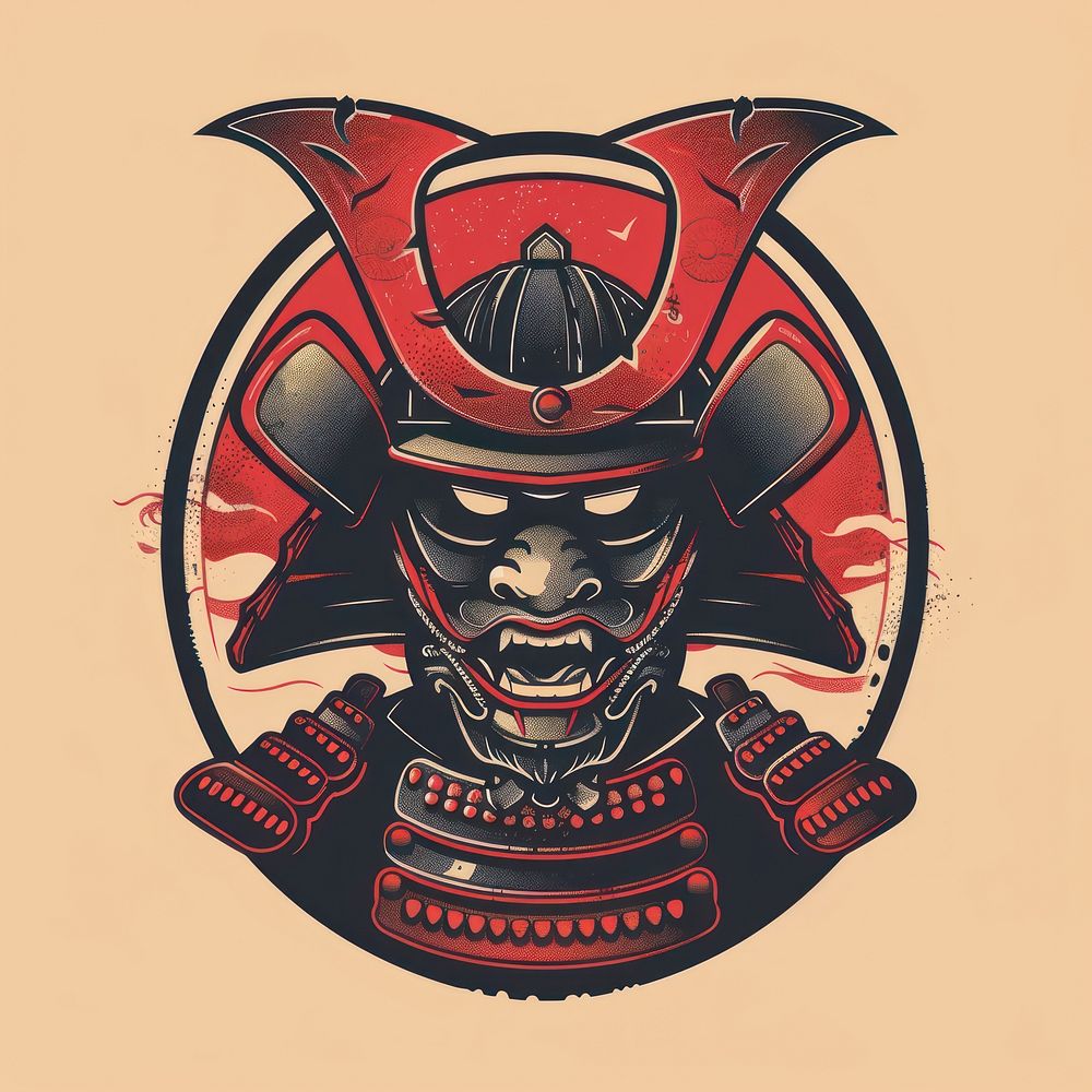 Samurai emblem symbol logo.