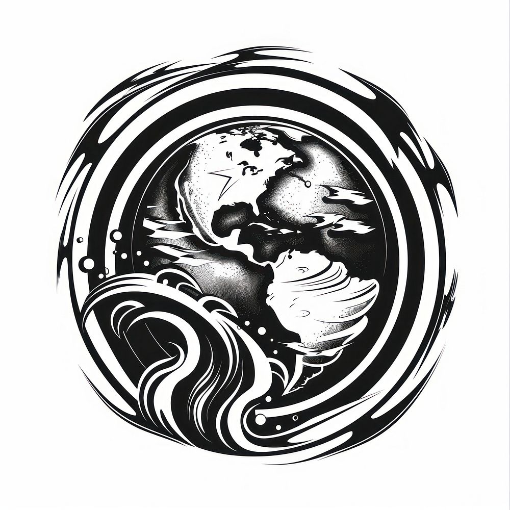 Earth logo clothing apparel.