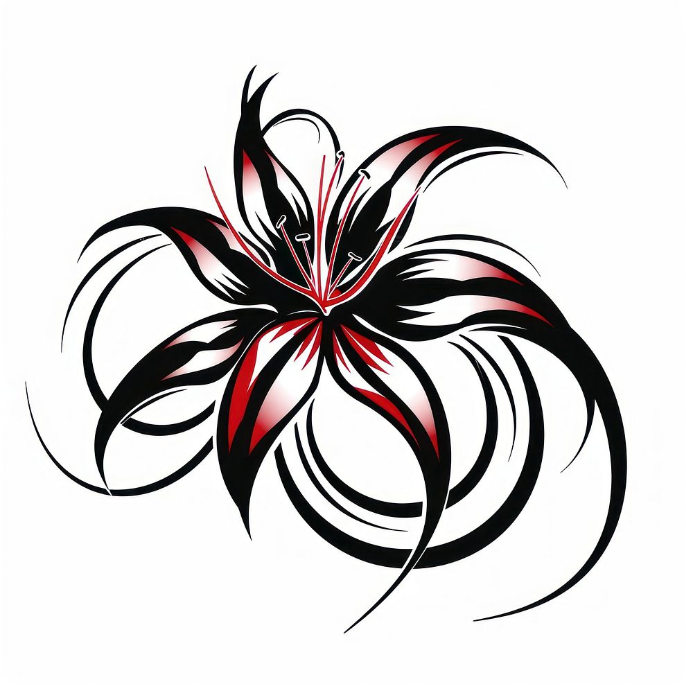 Red spider lily graphics pattern blossom.