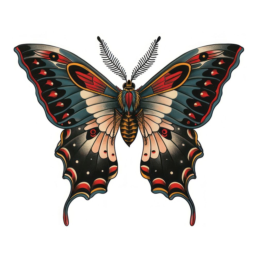 Tattoo illustration of a butterfly invertebrate accessories accessory.