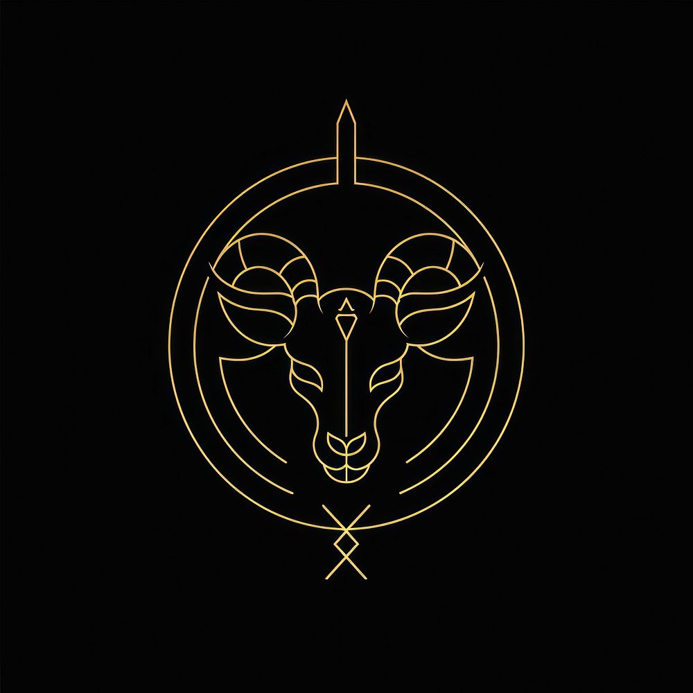 Aries zodiac sign logo chandelier symbol.