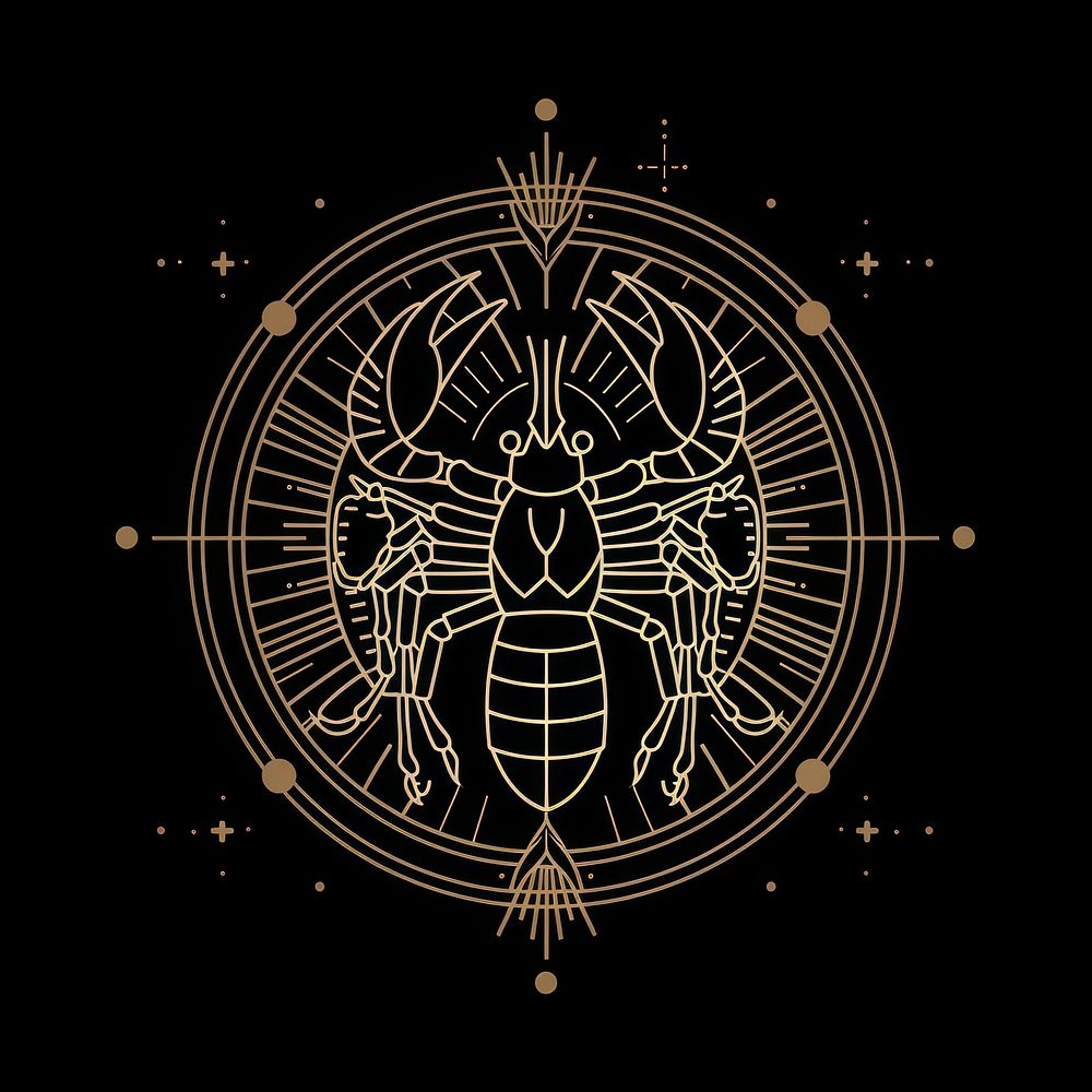 Scorpio zodiac sign chandelier diagram lamp.