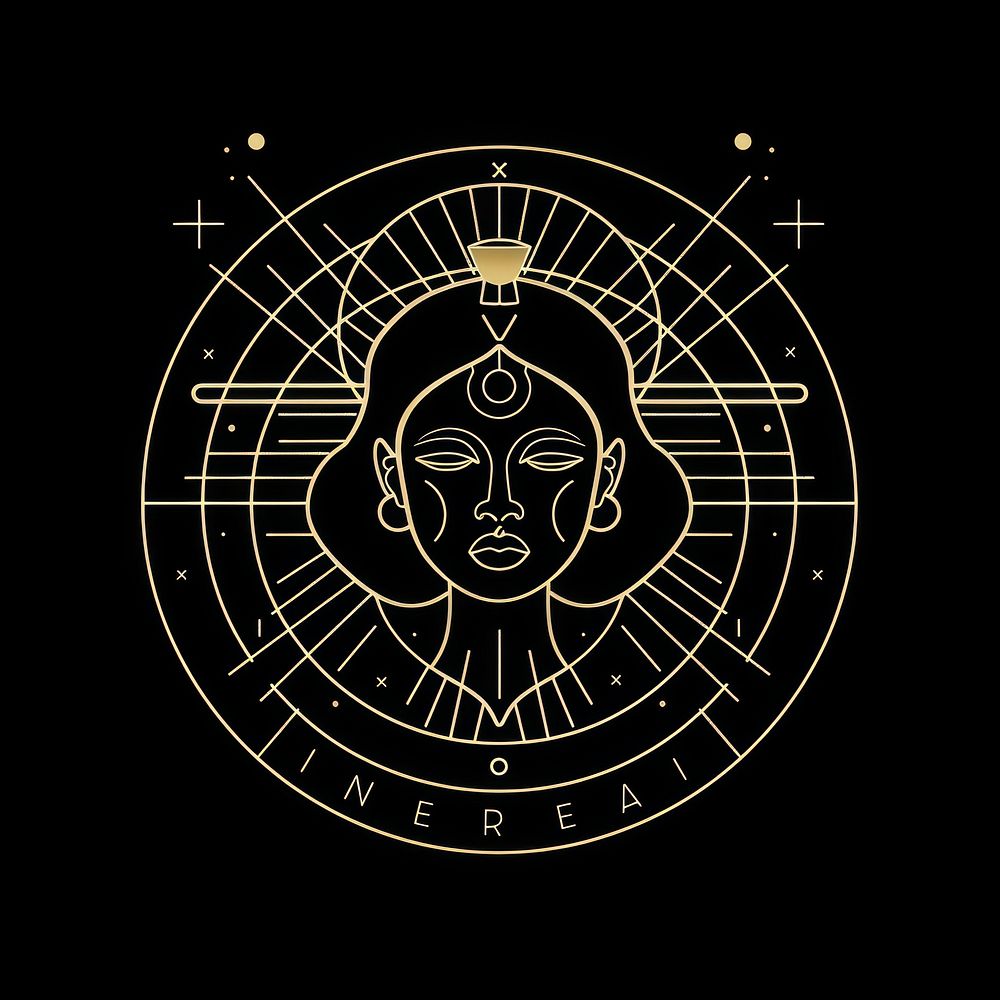 Virgo zodiac sign logo blackboard emblem.