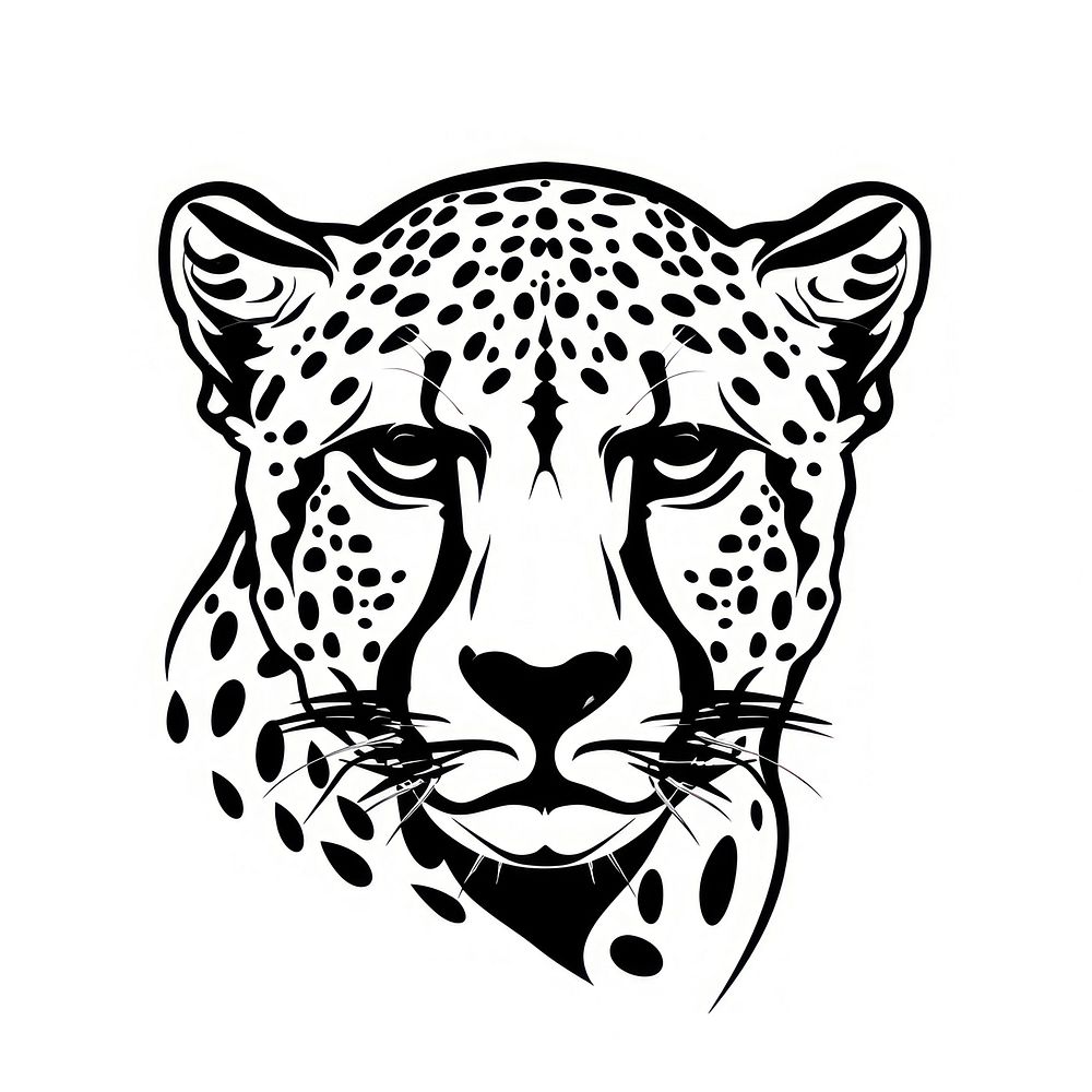 Cheetah illustrated wildlife stencil.