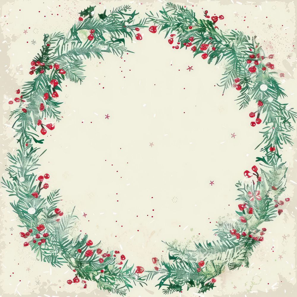 Christmas wreath graphics festival pattern.