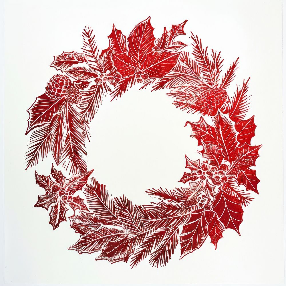 Christmas wreath plant leaf art.