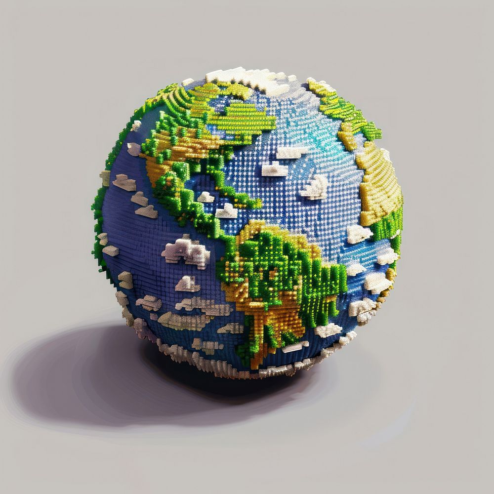 Cute pixel earth object accessories astronomy accessory.