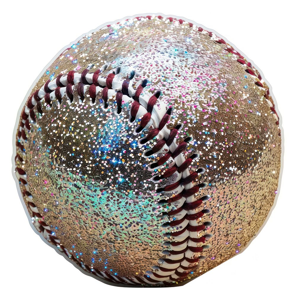 Glitter baseball ball sticker sphere.