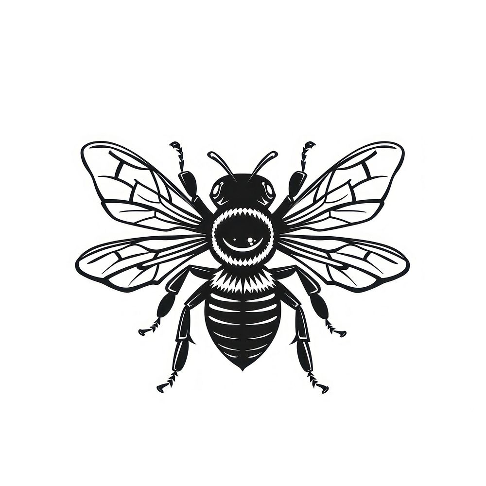 Bee invertebrate andrena stencil.