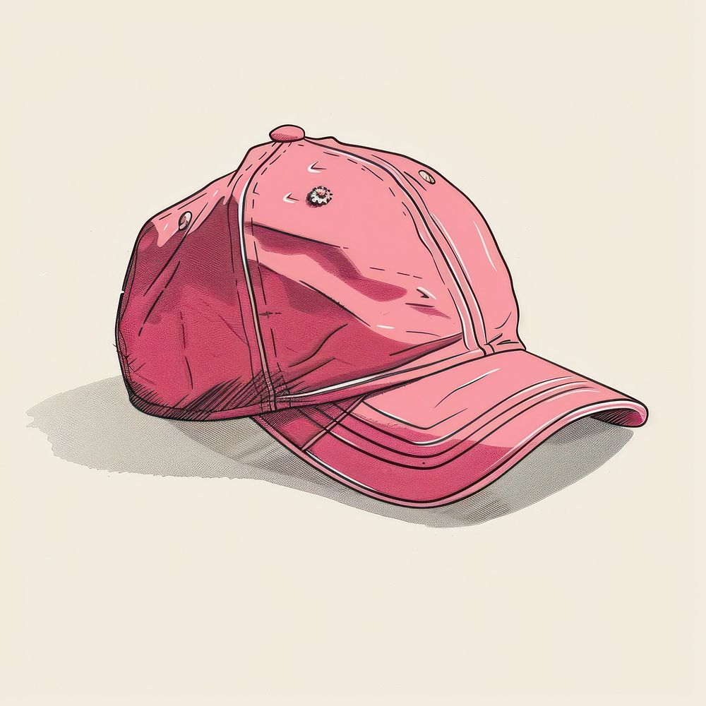 Drawing baseball cap clothing apparel hardhat.
