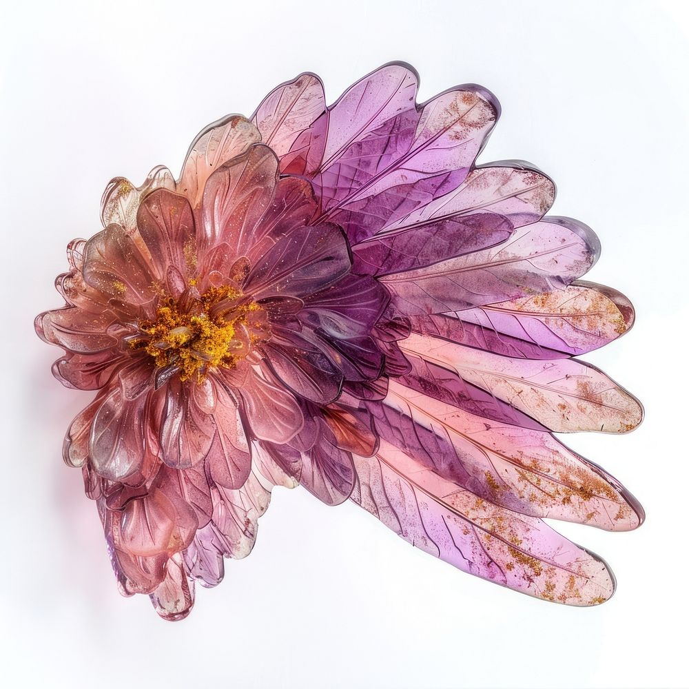 Flower resin angel wing shaped accessories asteraceae accessory.
