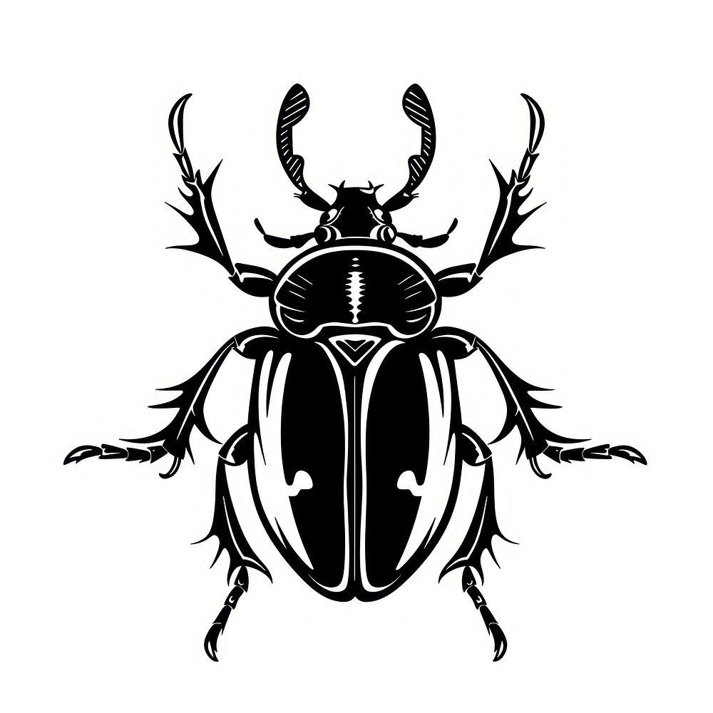 Six legs beetle invertebrate stencil | Free Photo Illustration - rawpixel