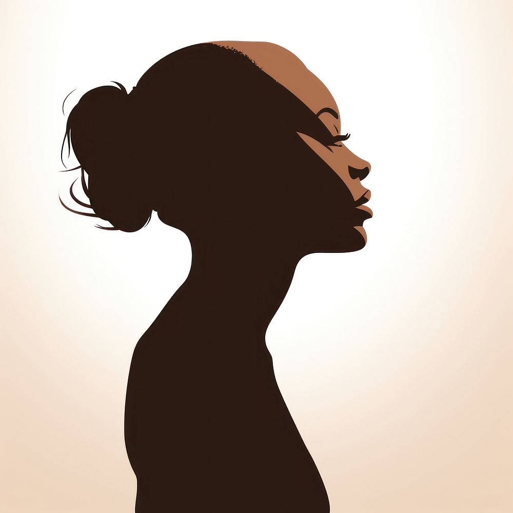 African American woman silhouette female person.