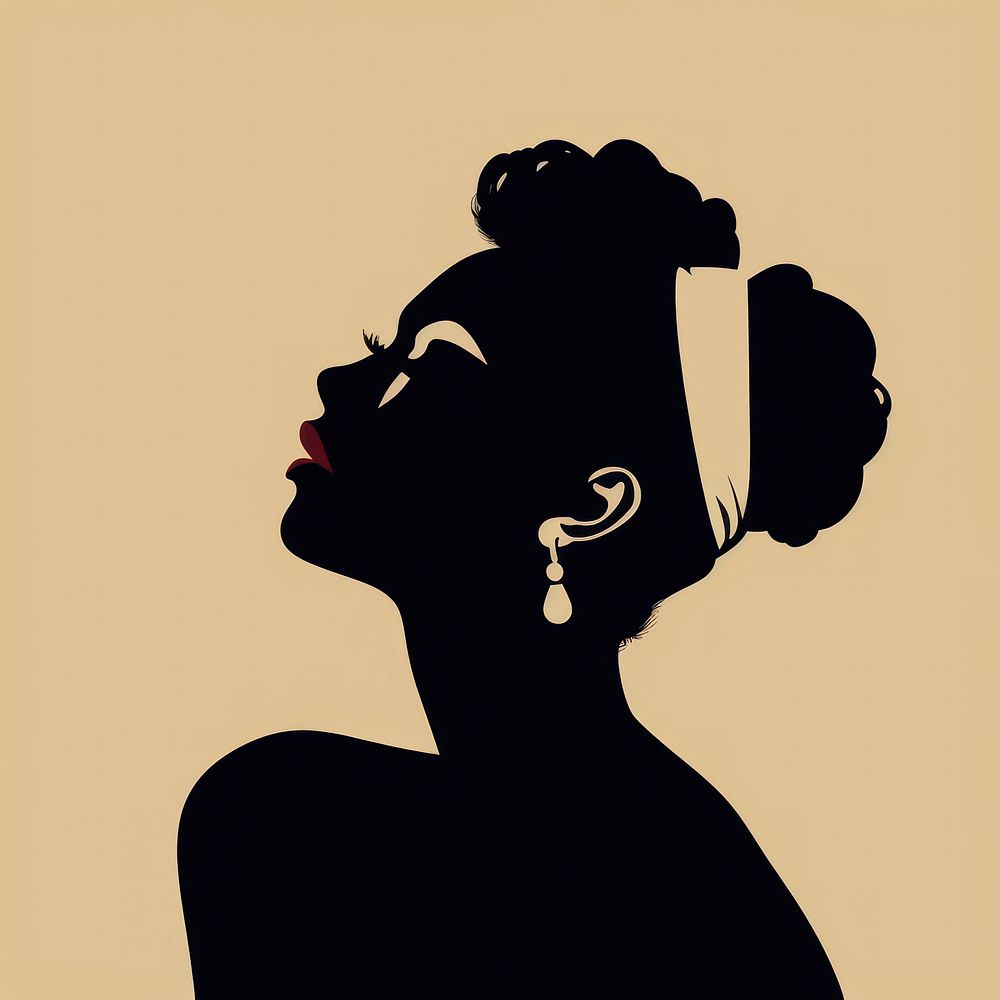 African American woman silhouette female person.