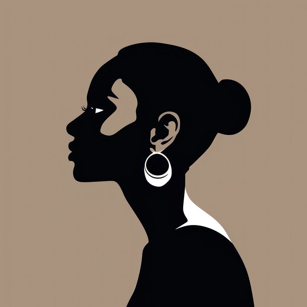 African American woman silhouette accessories accessory.