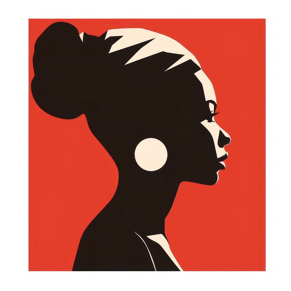 African American woman silhouette face astronomy.