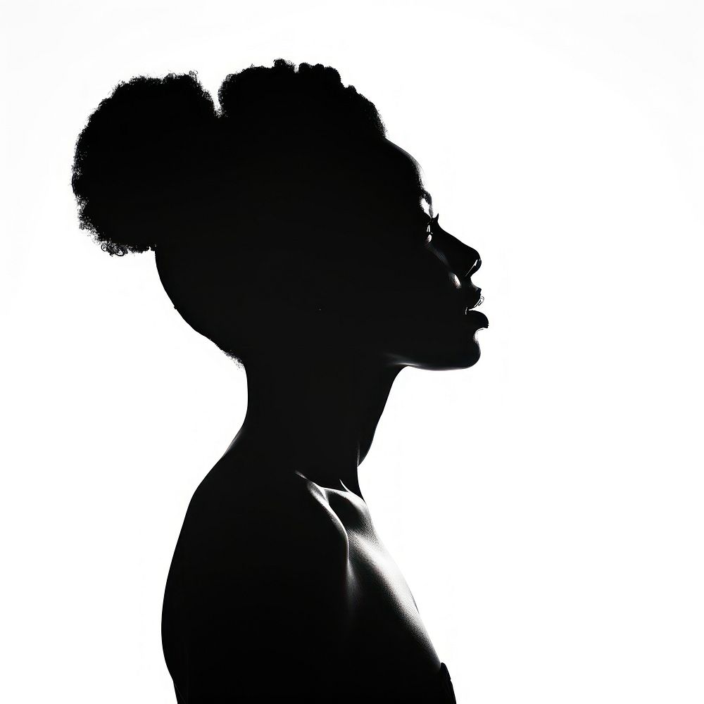 African American woman silhouette backlighting female.