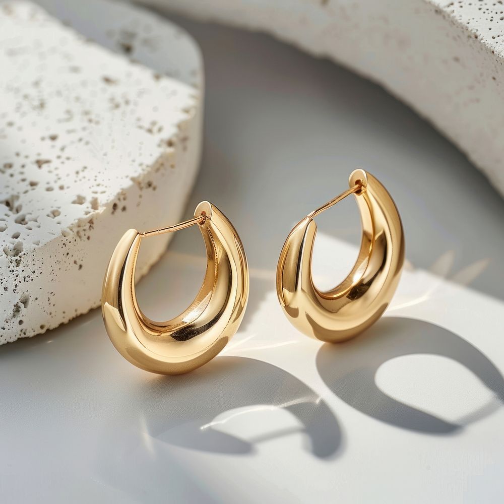 Gold hoop earrings accessories accessory jewelry.