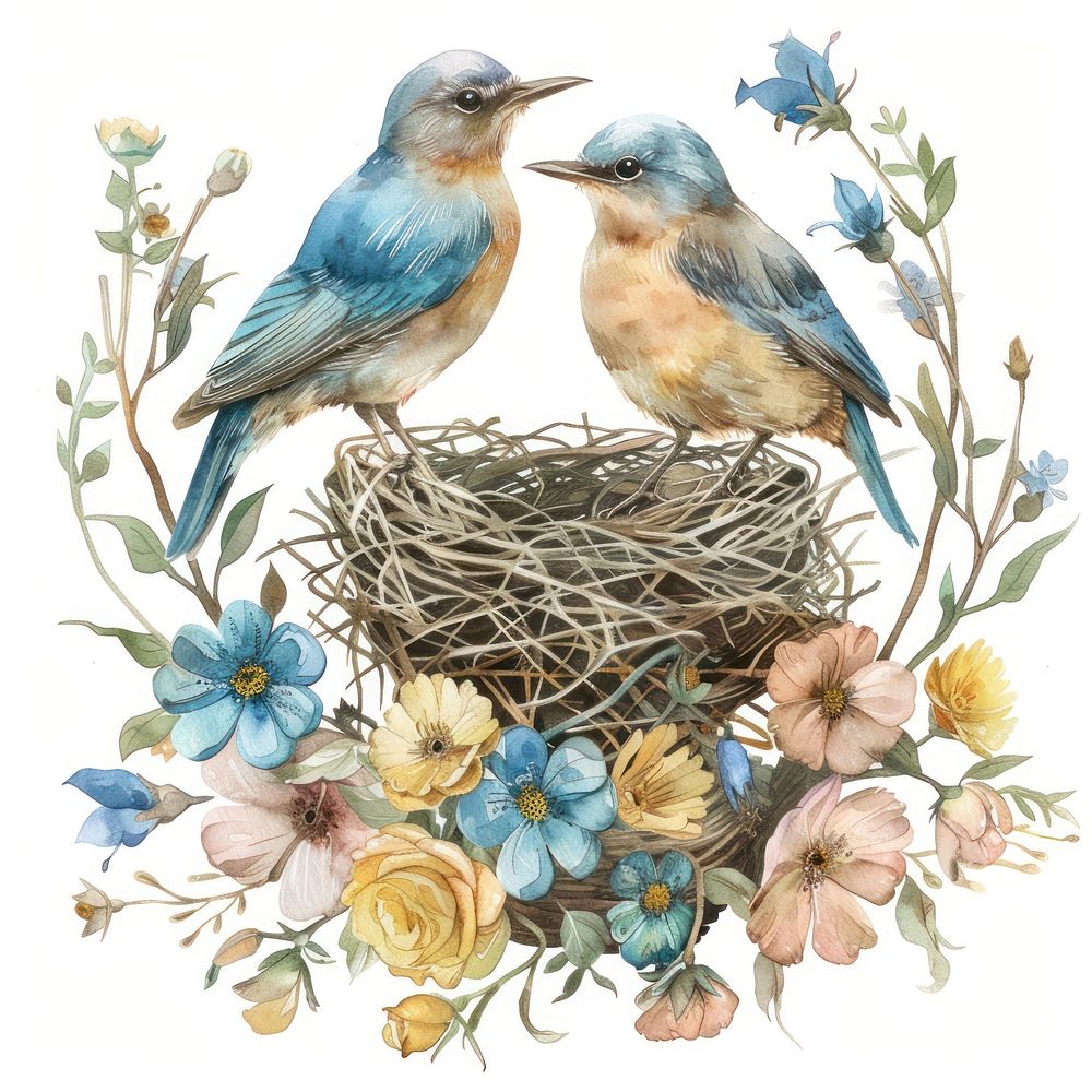 Bird art bluebird painting.