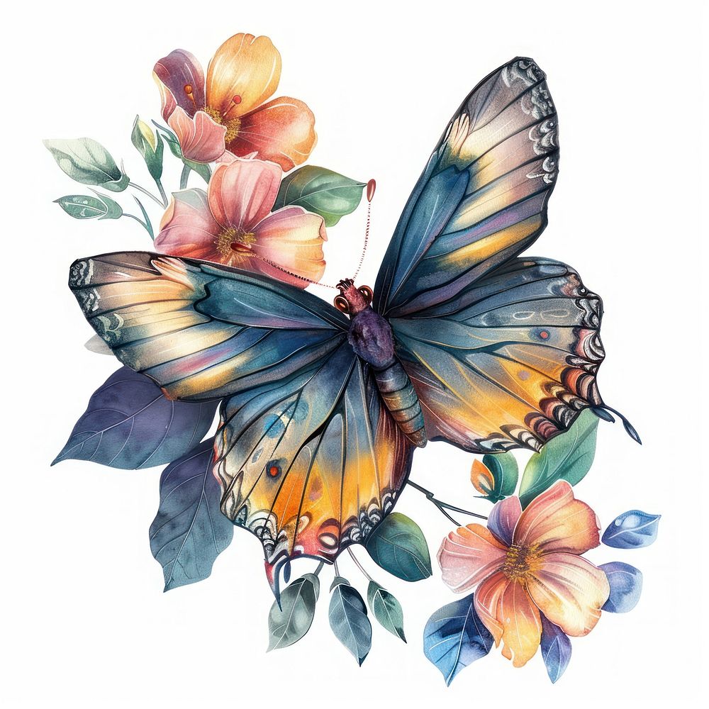 Butterfly flower art invertebrate.