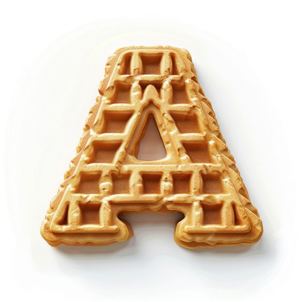 Letter A waffle confectionery sweets.