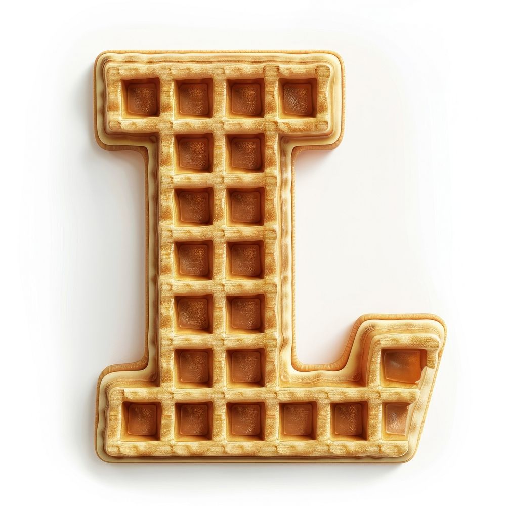 Letter L waffle symbol confectionery.