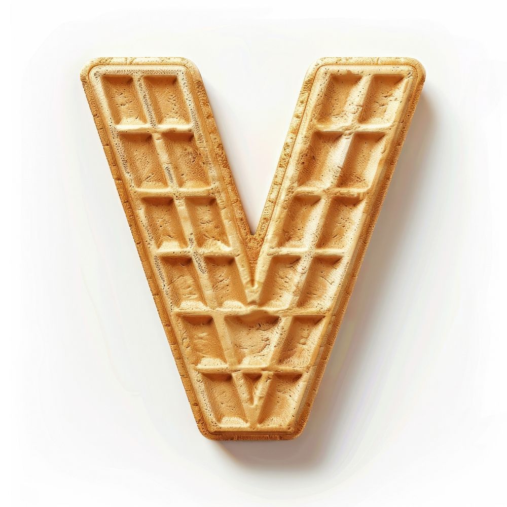 Letter V waffle confectionery cosmetics.