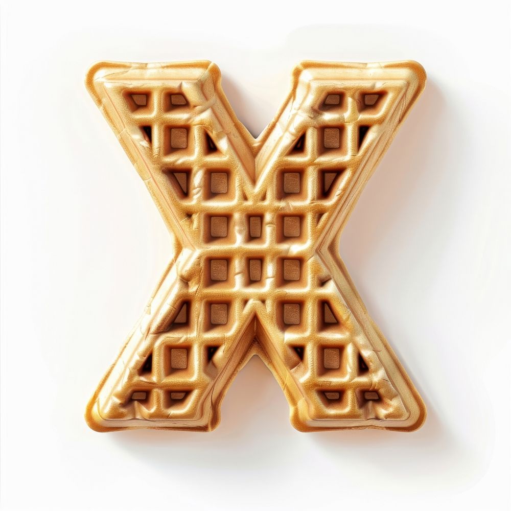 Letter X symbol confectionery biscuit.