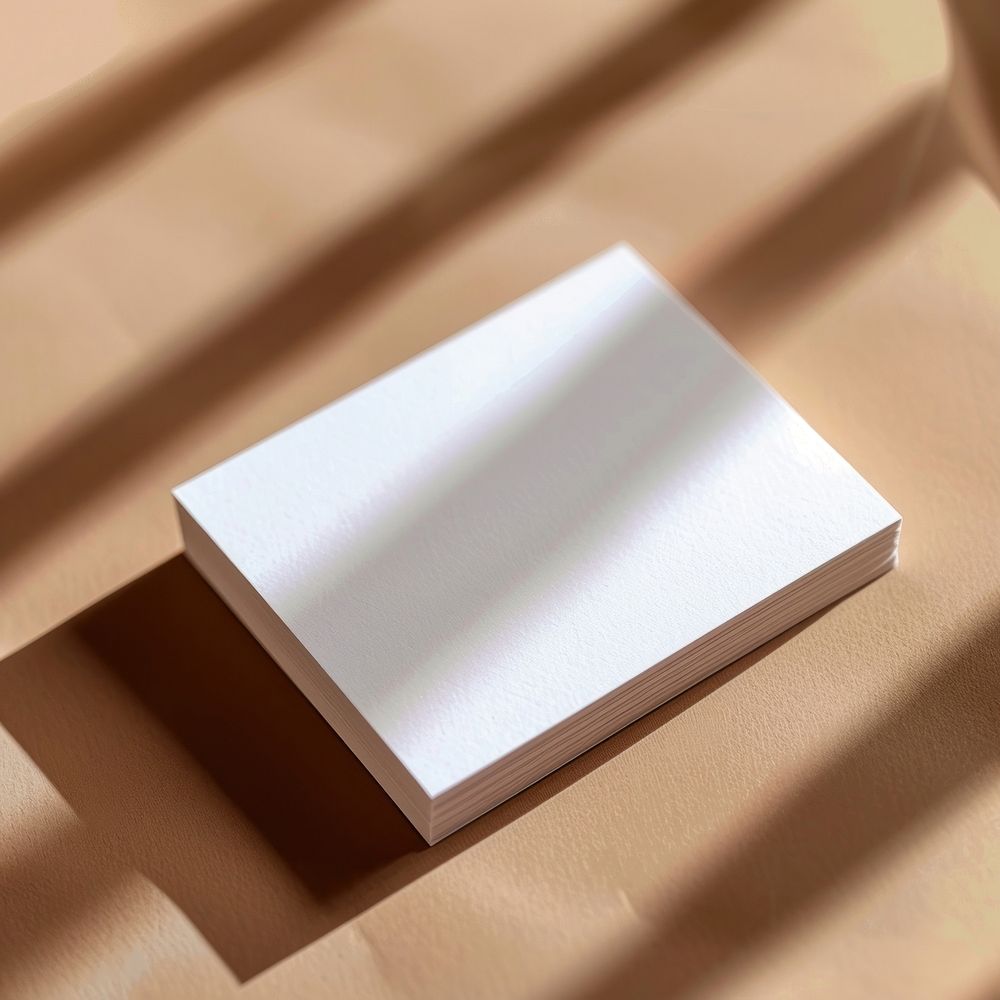 Blank white business card mockup publication plywood paper.