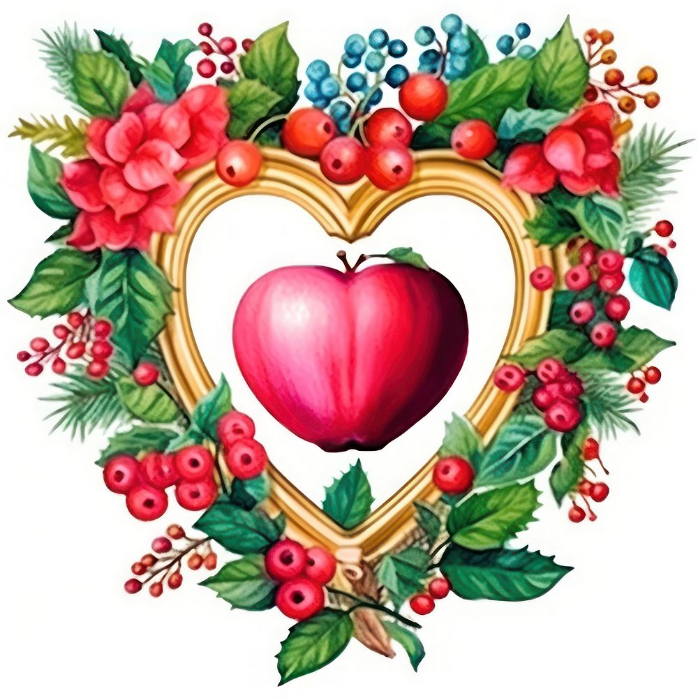 Christmas wreath art embroidery graphics.