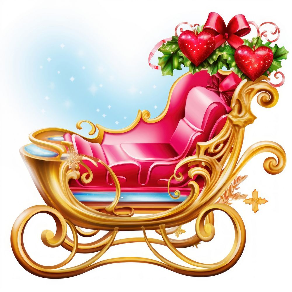 Christmas sleigh art furniture graphics.