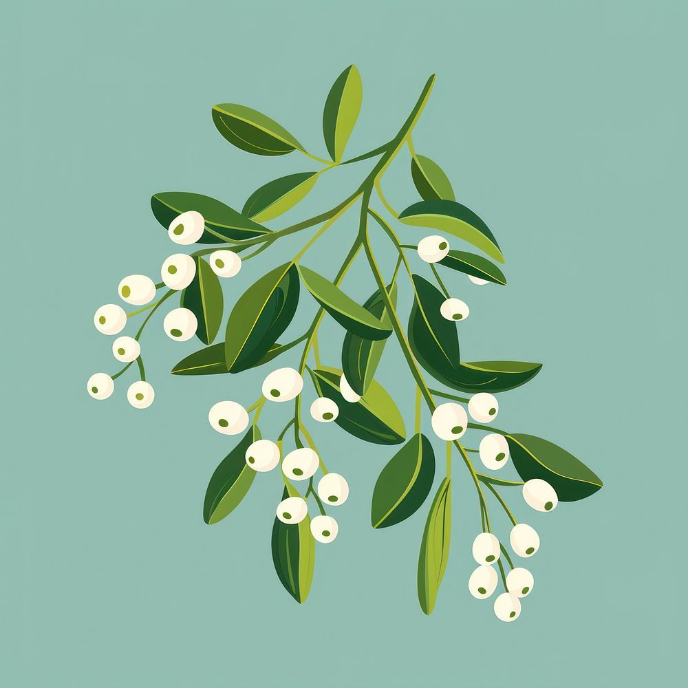 Christmas mistletoe graphics pattern herbal.