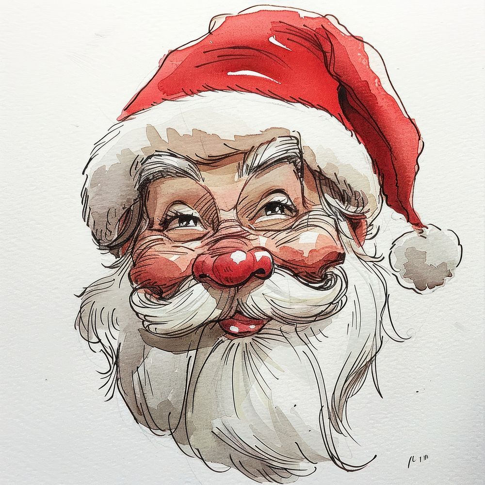 Santa Claus sketch art illustrated.