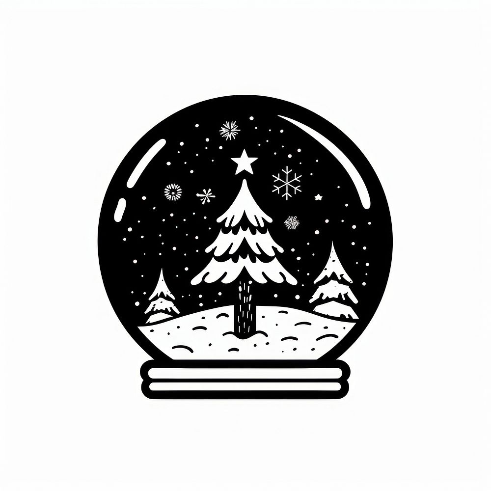 Christmas snow globe christmas logo art.