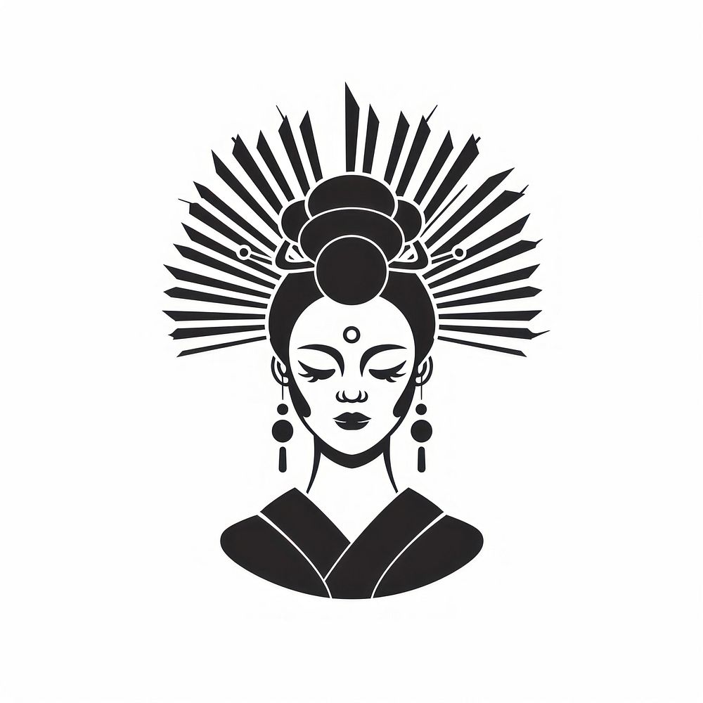 Geisha logo art illustrated.