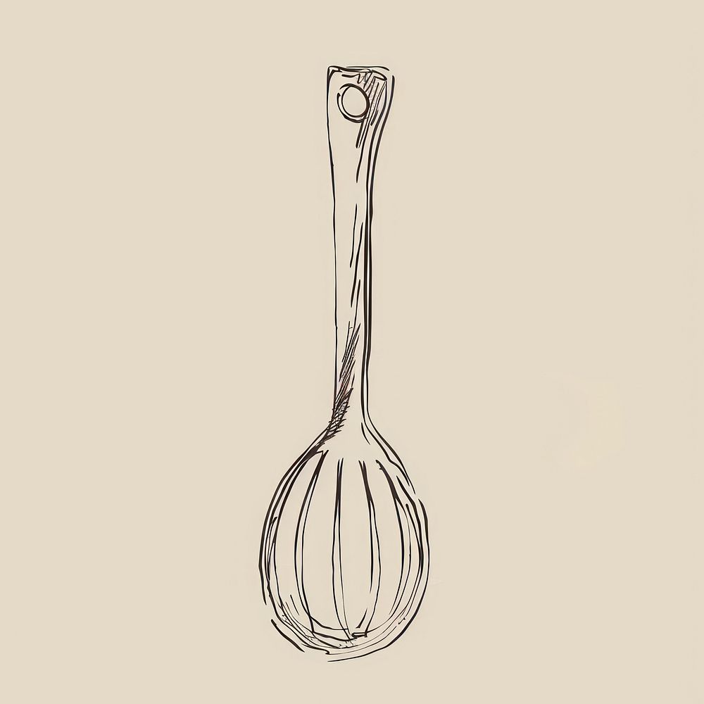 Hand drawn of a single utensils appliance cutlery device.