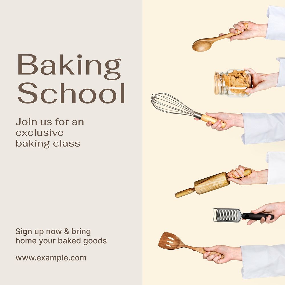 Baking School Instagram post template