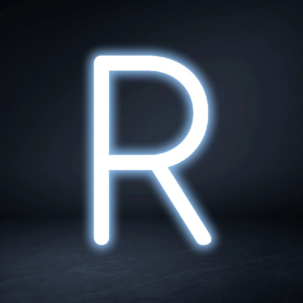 Letter R in white alphabet illustration