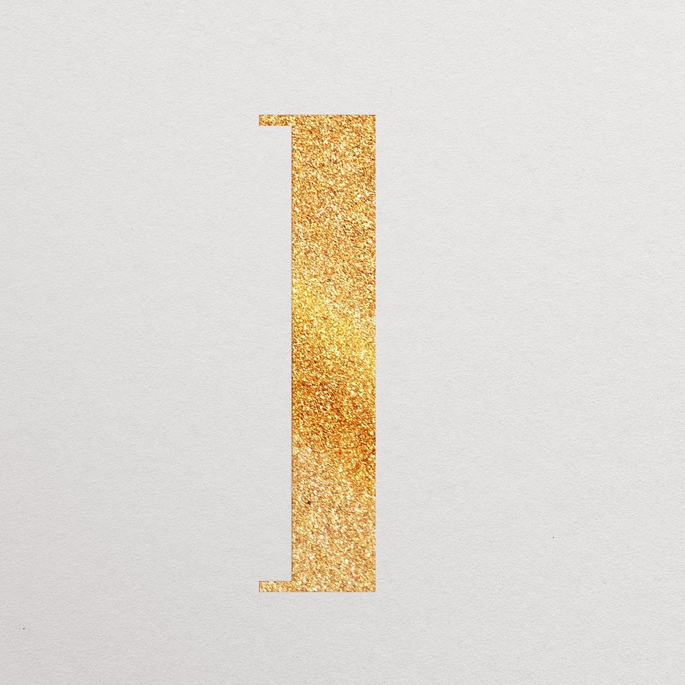 Square bracket sign gold foil symbol illustration