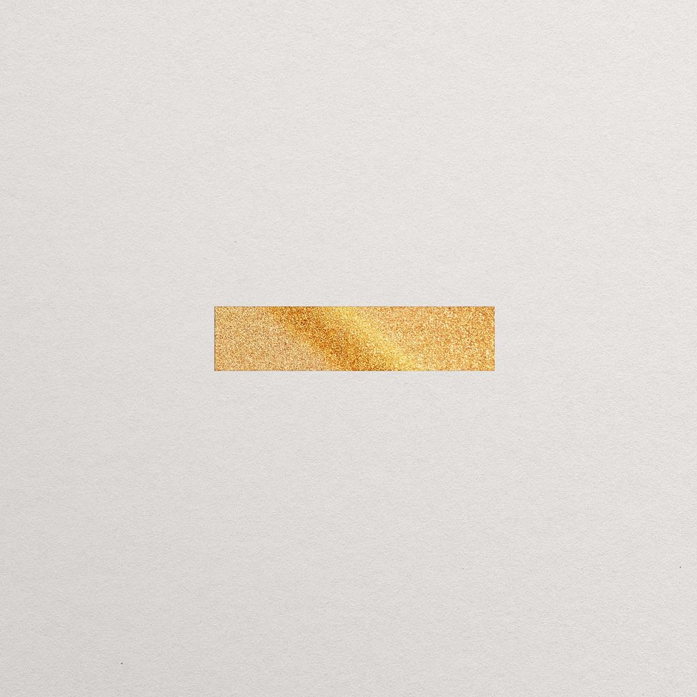 Hyphen sign gold foil symbol illustration