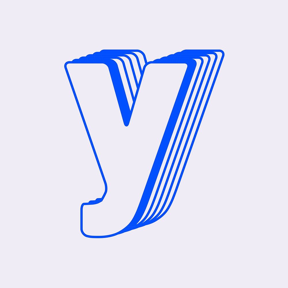 Letter y, line layer font illustration