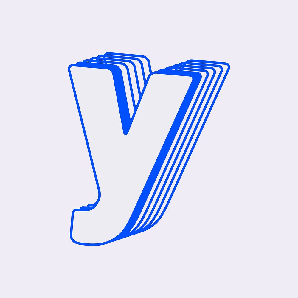 Letter y, line layer font illustration