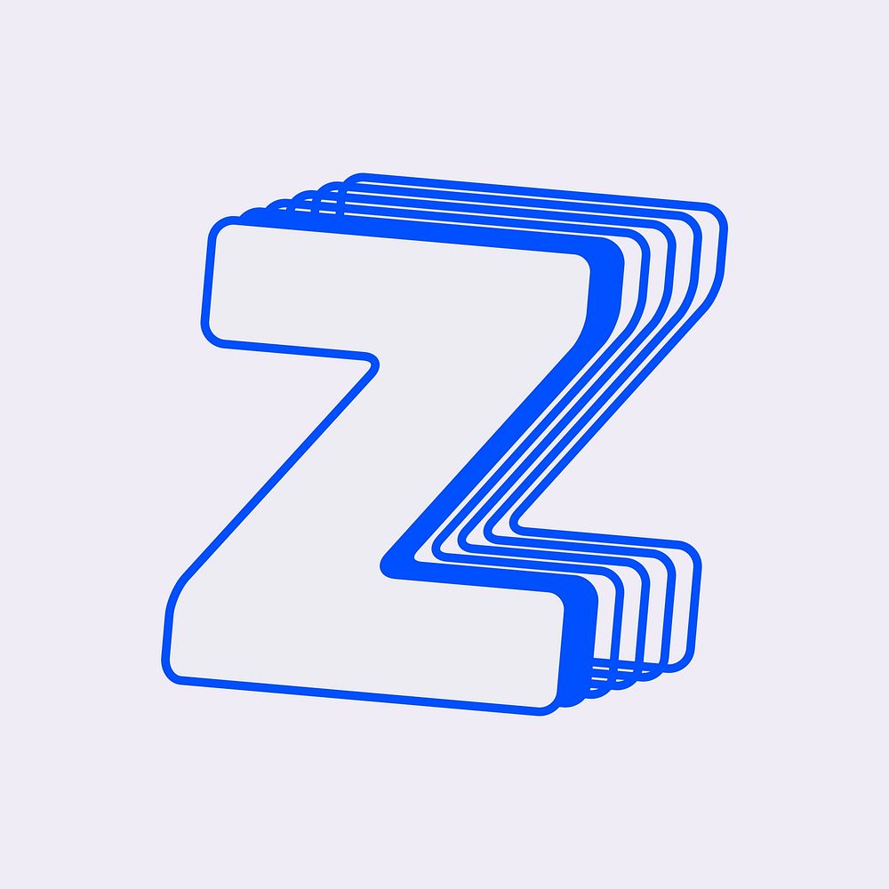 Letter z, line layer font illustration