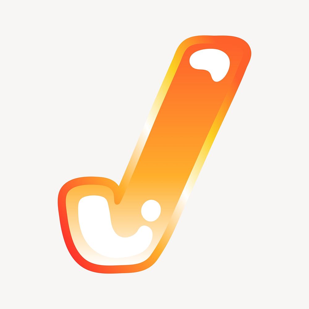 Right mark icon in cute funky orange shape illustration